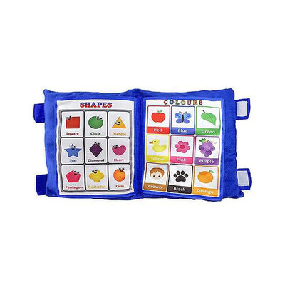Kids Learning Pillow Cum Cloth Book Blue (Assorted Design) - English Hindi