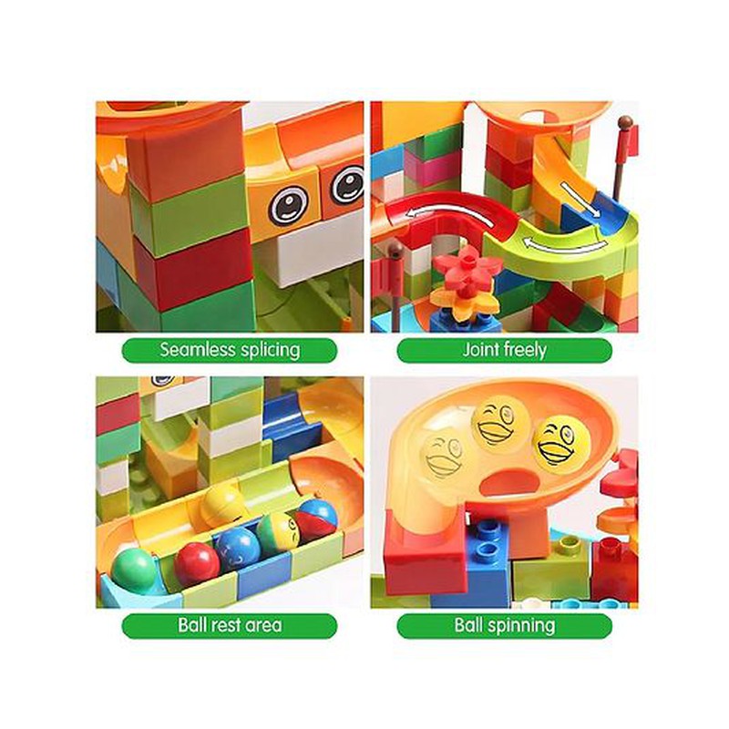 Marble Run Race Track Building Blocks and Brick Educational Toy For Kids Pack of 100 Pieces (Assorted Colour)
