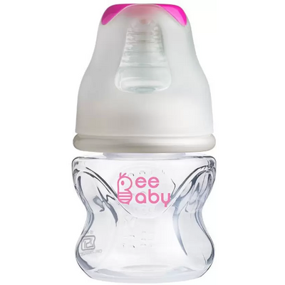 Pink 60ml Comfort Slim Neck Baby Feeding Bottle with Anti-Colic Silicone Nipple. 100% BPA FREE. 60 ML /2 Oz