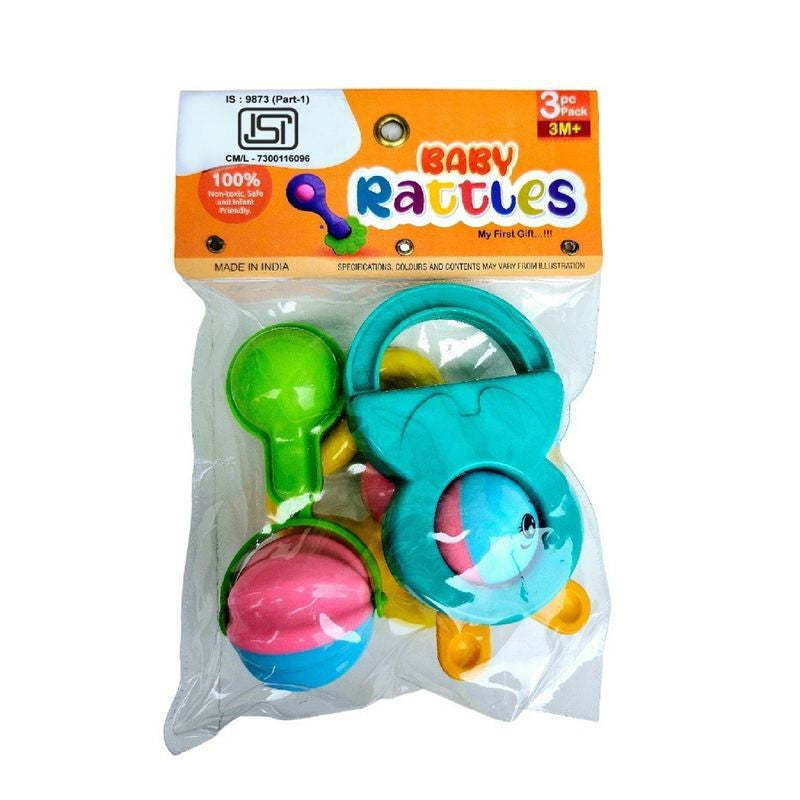 Baby Rattle Set Pack of 3 - Multicolor