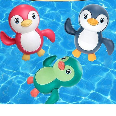 Swimming Penguin Wind Up Bath Toy - Pack Of 3 (Assorted Colours)