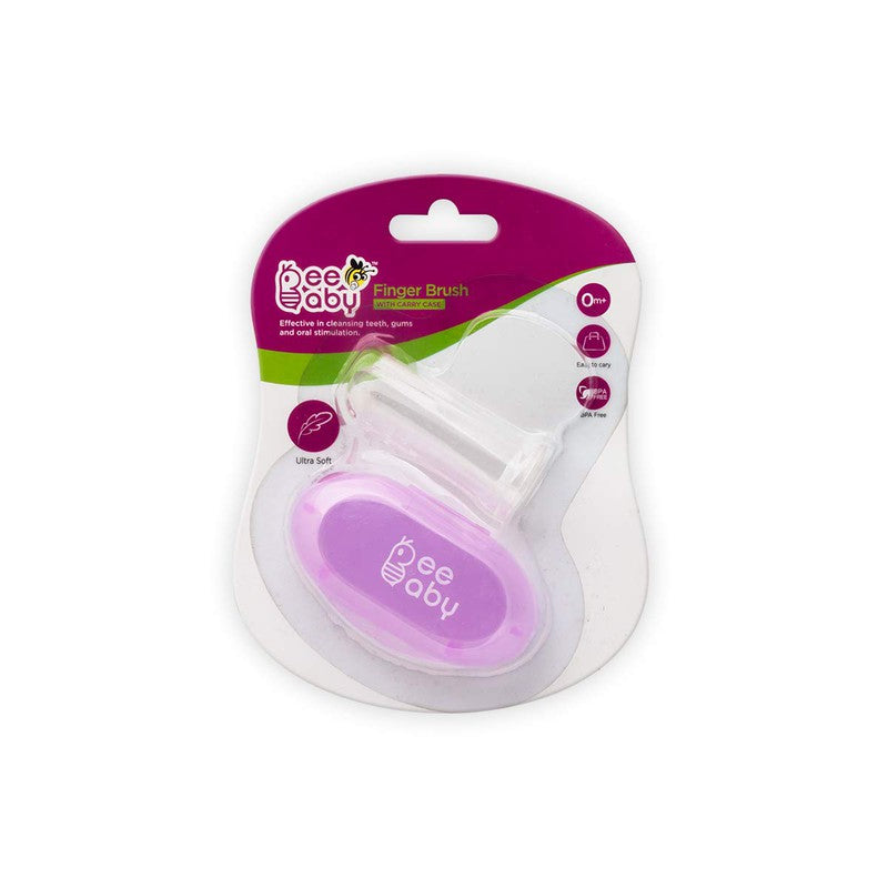 Silicone Baby Finger Brush with Carry Case (Violet)