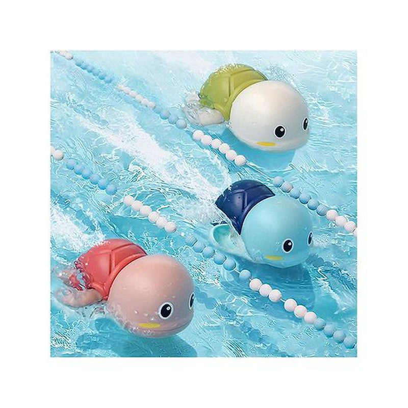 Swimming Penguin and Turtle Wind Up Bath Toy - Pack Of 2 (Assorted Colours)