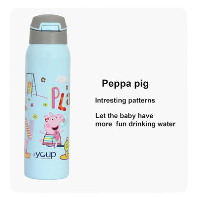 Youp  GOOGLIE- 500 ml Stainless Steel Peppa Pig Theme Kids Insulated Sipper Bottle GOOGLIE- 500 ml