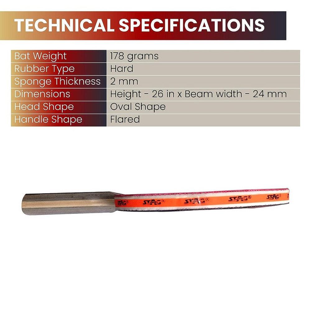 Stag Global 4 Star Table Tennis Racquet (9 Years till Grown Ups) | Multicolor