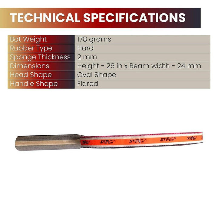 Stag Global 4 Star Table Tennis Racquet (9 Years till Grown Ups) | Multicolor