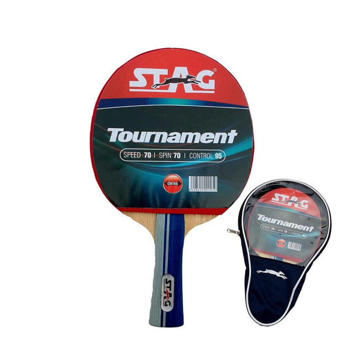 Stag Global Beginner ITTF Approved Rubber Tournament Table Tennis Racquet (9 Years till Grown Ups)