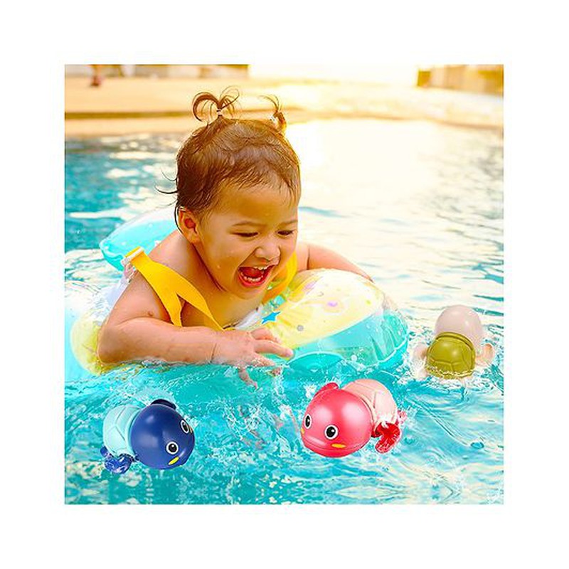 Swimming Penguin and Turtle Wind Up Bath Toy - Pack Of 2 (Assorted Colours)