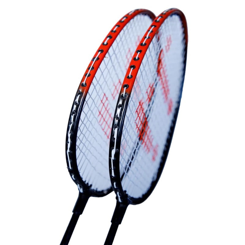 Buniyad Badminton Set with 3 Piece Plastic Shuttlecock - (Red)