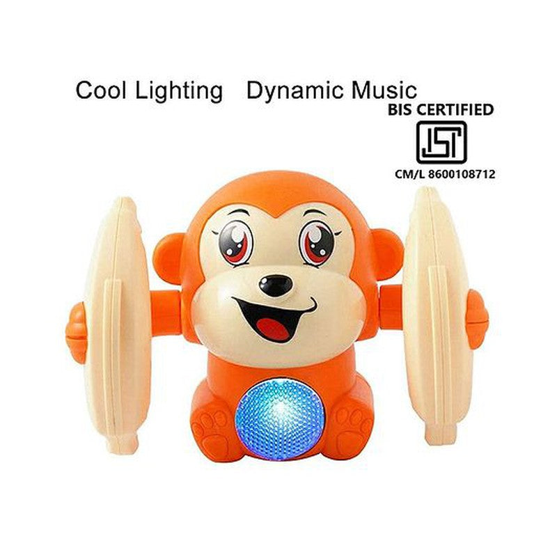 Dancing and Spinning Monkey Toy With Light And Music (Assorted Color)