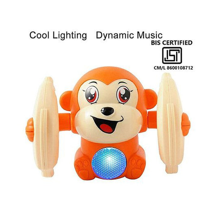 Dancing and Spinning Monkey Toy With Light And Music (Assorted Color)