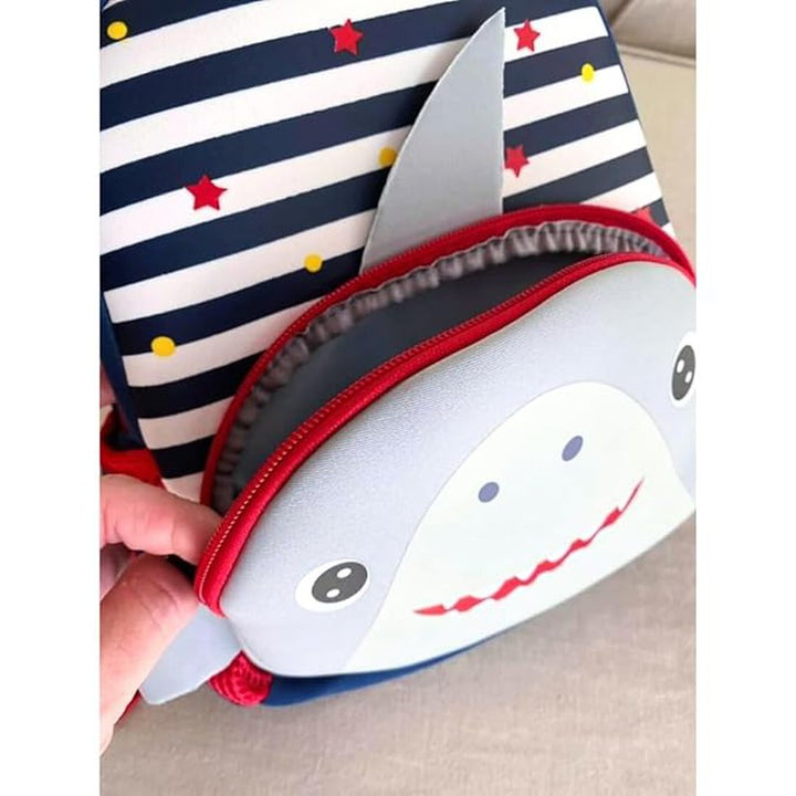 Cute Baby Shark Soft Plush Backpack with Front Pocket for Girls