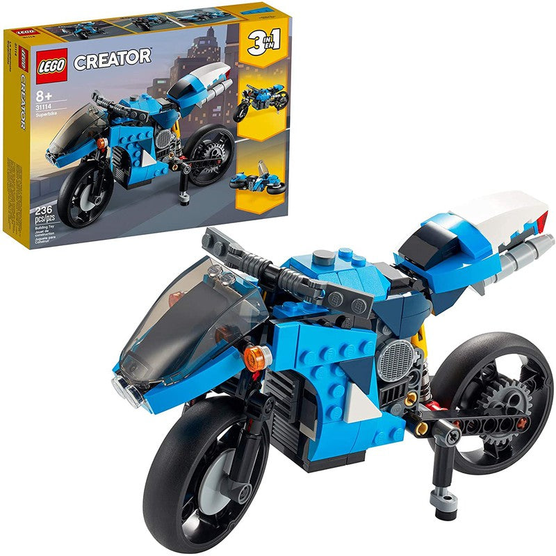 Lego Creator New 2021 3In1 Superbike 31114 Toy Motorcycle Building Kit -236 Pieces