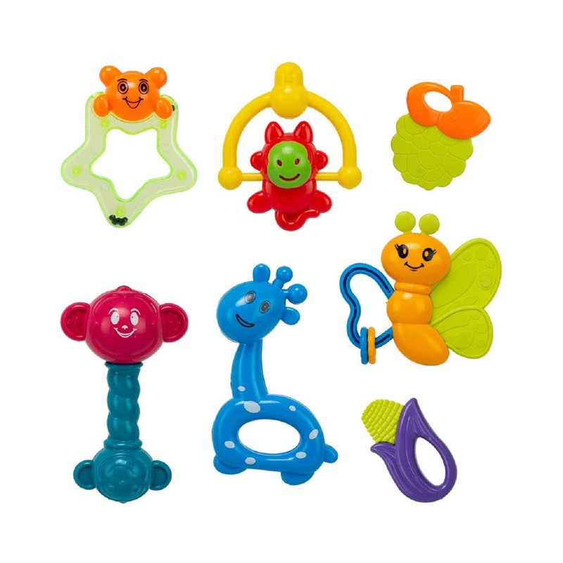 Baby Rattle Set Pack of 7 - Multicolor