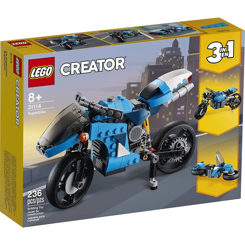 Lego Creator New 2021 3In1 Superbike 31114 Toy Motorcycle Building Kit -236 Pieces