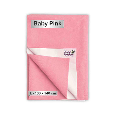 Baby Pink UltraDry Waterproof Baby Bed Protector / Dry Sheet (Size - Large)