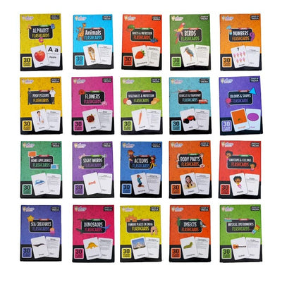 Early Learning Laminated Flash Cards for Kids (Set of 20)