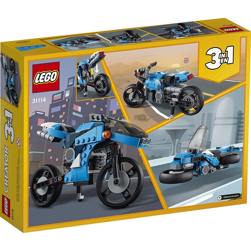 Lego Creator New 2021 3In1 Superbike 31114 Toy Motorcycle Building Kit -236 Pieces