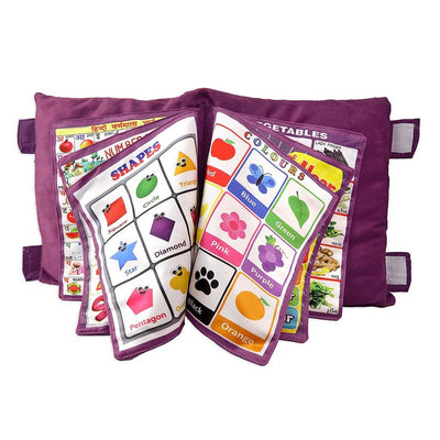 Kids Learning Pillow Cum Cushion Book Educational Toys - Purple Pillow