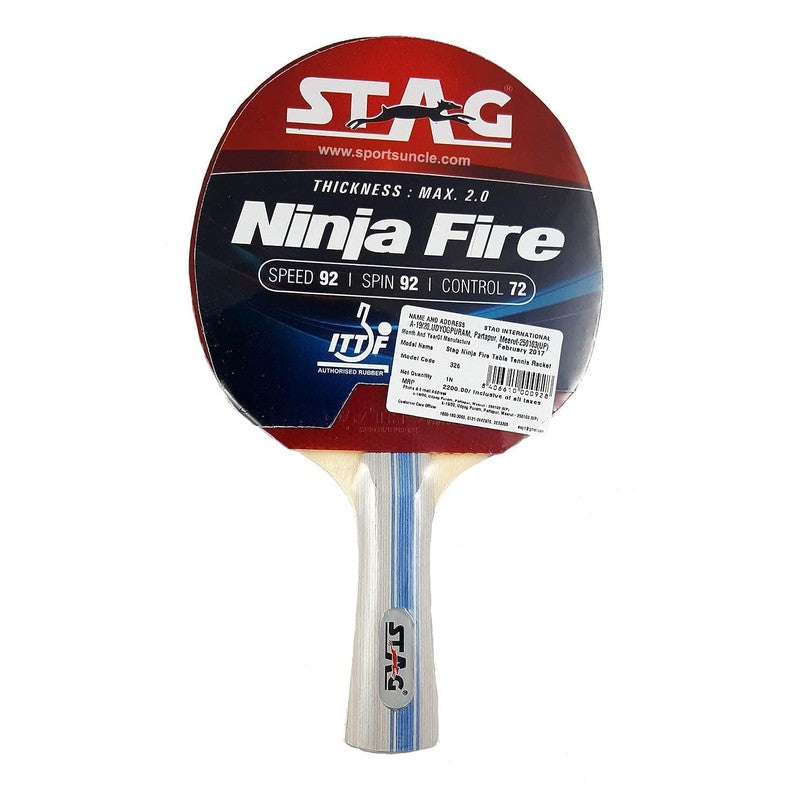 Advanced ITTF Approved Rubber Ninja Fire Table Tennis Racquet