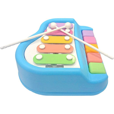 Musical Multi Keys Xylophone and Piano, Non Toxic, Non-Battery for Kids & Toddlers, Plastic (5 Keys Blue)