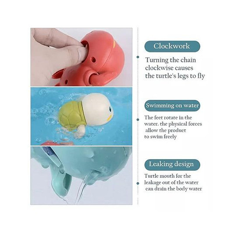 Swimming Turtle Wind Up Bath Toy Pack of 2 (Assorted Colours)