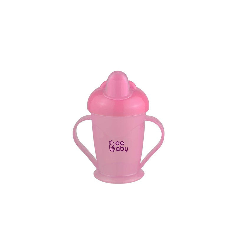 Light Pink Twin Handle Hard Spout Sippy Cup. Leak-Proof, BPA FREE, Easy Grip. 180 ML / 6 Oz