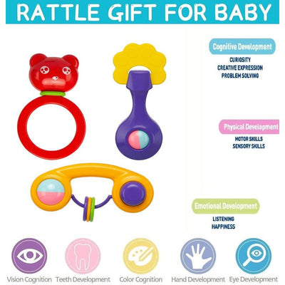 Baby Rattle Set Pack of 3 - Multicolor