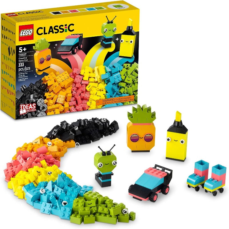 LEGO Classic Creative Neon Colors Fun Brick Box Set 11027 Building Blocks - 333 PCS