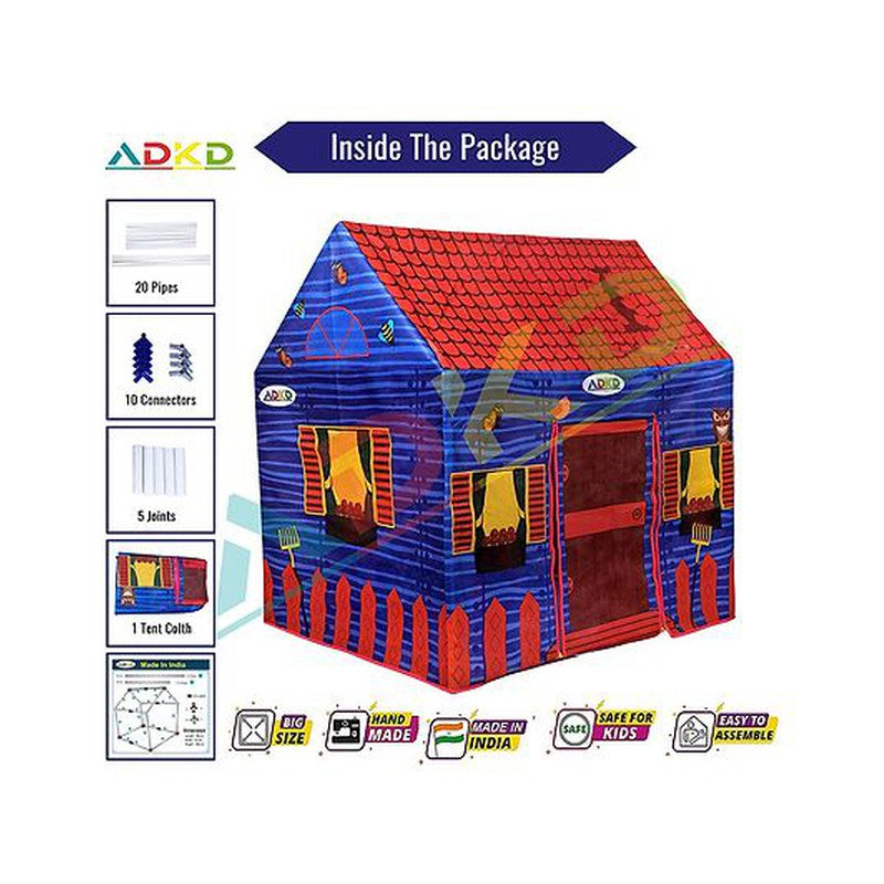 Foldable Play Tent House For Kids Farm House Theme Multicolor- Red