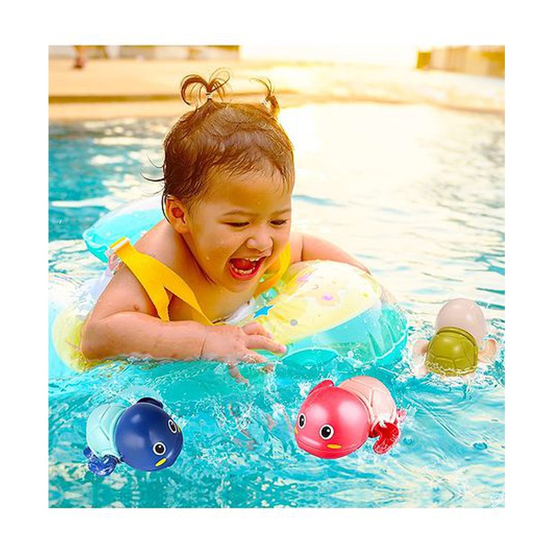 Pack Of 4 | Swimming Turtle Wind Up Bath Toy (Assorted Colour)