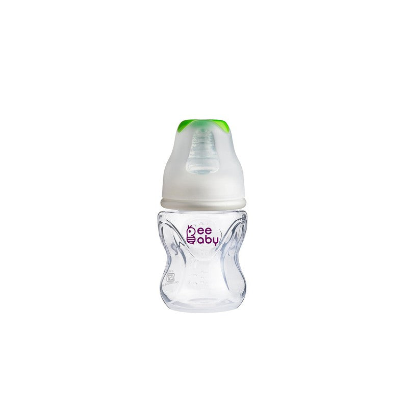 Green 120 ml Comfort Slim Neck Baby Feeding Bottle with Anti-Colic Silicone Nipple. 100% BPA FREE. 120 ML /4 Oz.