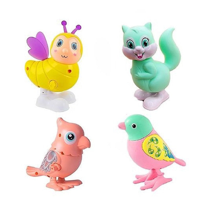 Colorful Key Wind up Bird and animal Toys for Kids Pack of 4 - (Assorted Color)