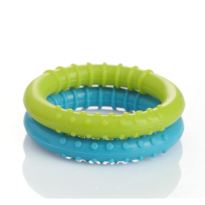 Infant Soft Silicone Ring Teether (100% BPA Free) (Loops - Blue & Green)