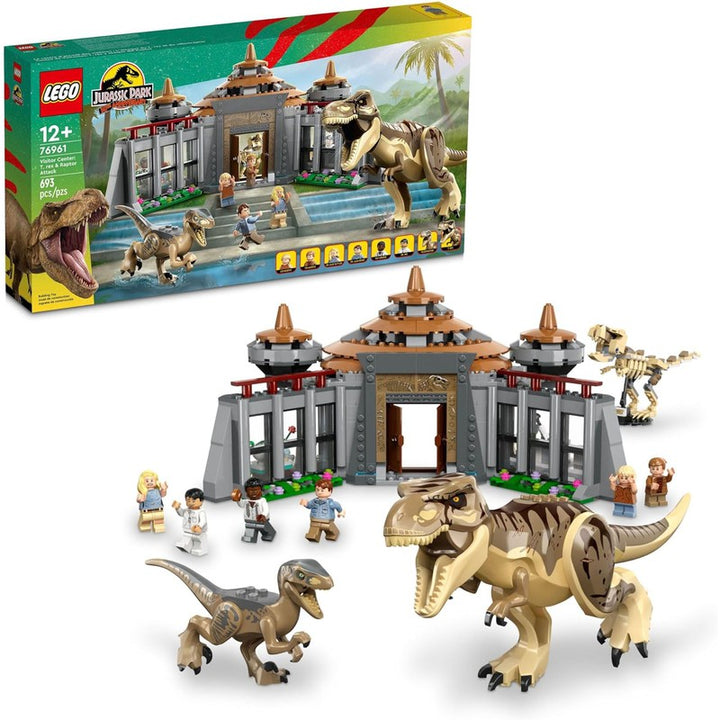 LEGO Jurassic Park Visitor Center: T. rex & Raptor Attack 76961 Buildable Dinosaur Toy Building Kit (693 Piece) -m (COD Not Available) -  (COD Not Available)