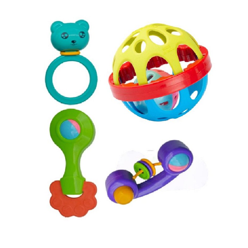 Baby Rattle Set Pack of 4 - Multicolor