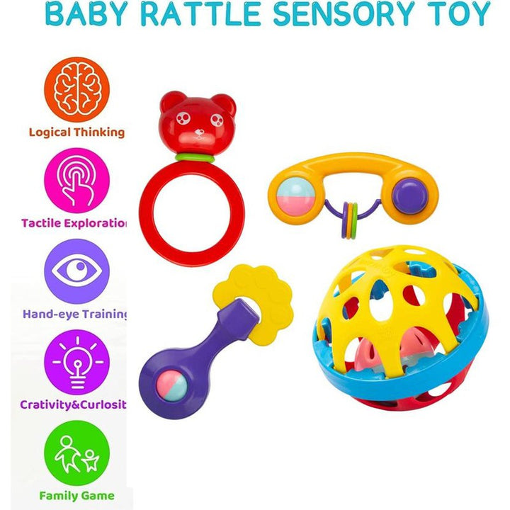 Baby Rattle Set Pack of 4 - Multicolor