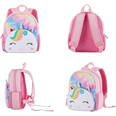 Cute Baby Unicorn Soft Plush Backpack with Front Pocket for Girls - 10.2 Inches