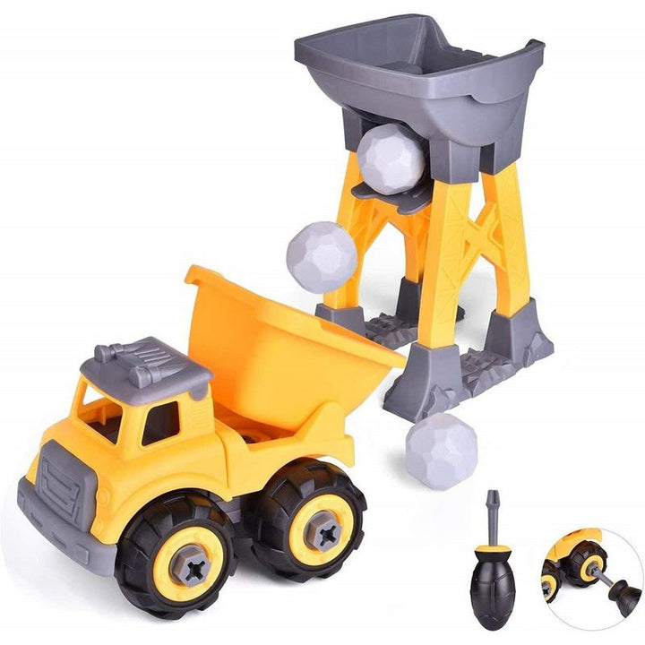 DIY Activity Construction Site Work Theme Construction Trucks Play Set For Kids - 14 Piece