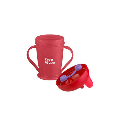 Light Red Twin Handle Hard Spout Sippy Cup. Leak-Proof, BPA FREE, Easy Grip. 180 ML / 6 Oz