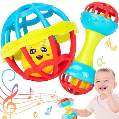 Baby Rattle Set Pack of 2 - Multicolor