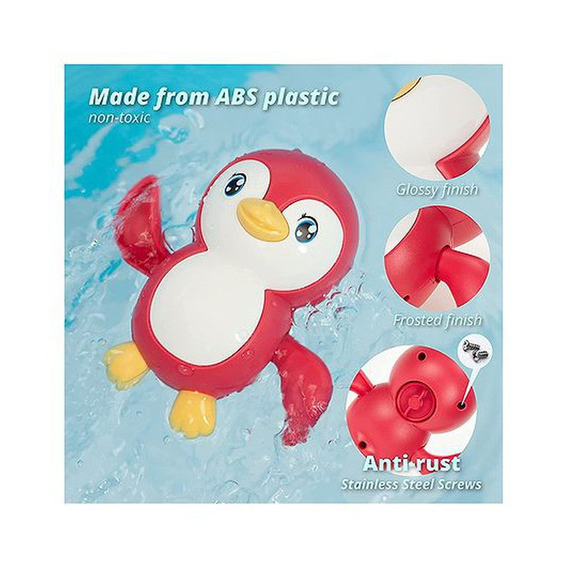 Swimming Penguin and Turtle Wind Up Bath Toy - Pack Of 2 (Assorted Colours)