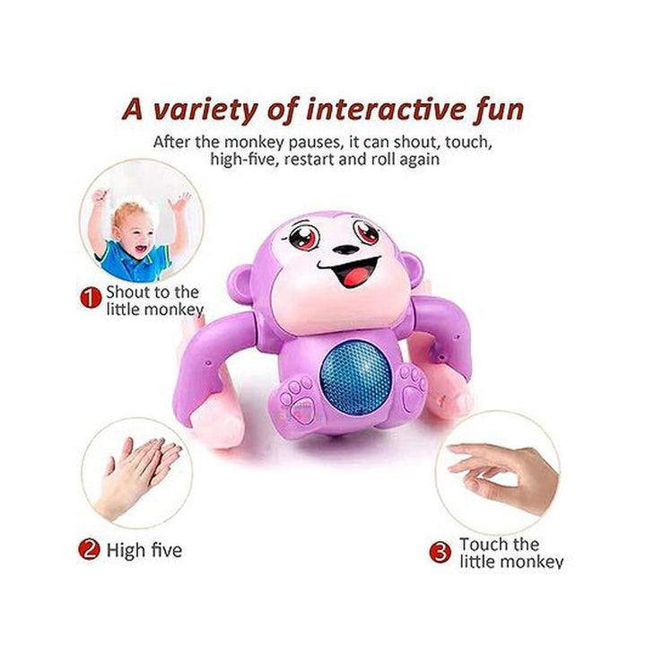 Dancing and Spinning Monkey Toy With Light And Music (Assorted Color)