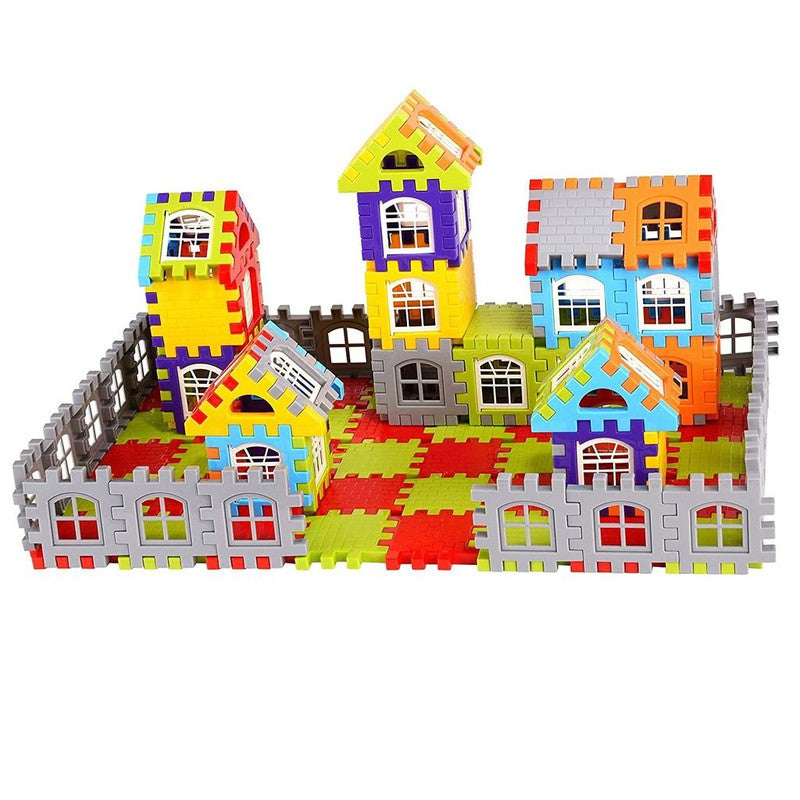 Happy Home Building Blocks Puzzle Games for Kids 72 piece- Multicolor