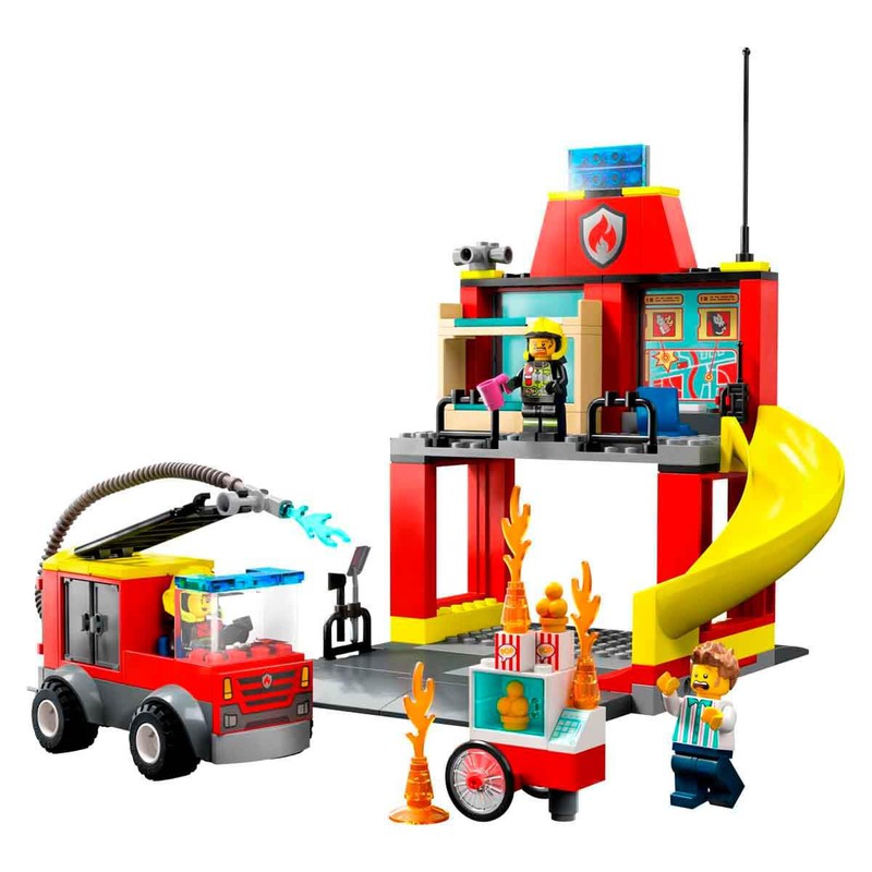 LEGO City Fire Station&Fire Engine 60375 Building Toy Set (153 Pcs)