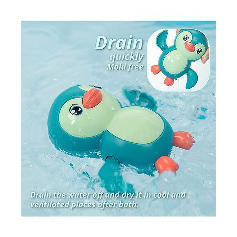 Swimming Penguin Wind Up Bath Toy - Pack Of 2 (Assorted Colours)