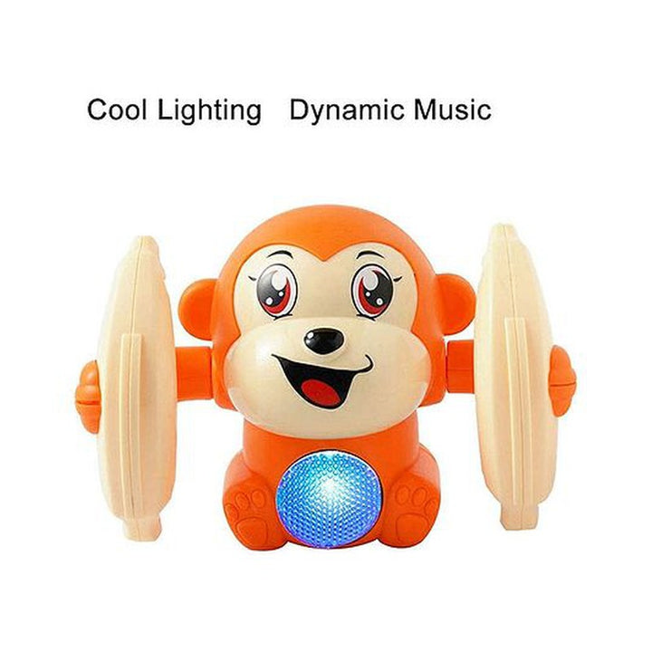 Dancing and Spinning Monkey Toy With Light And Music (Assorted Color)