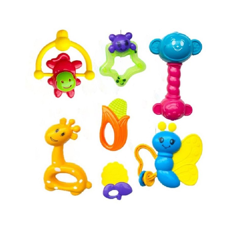 Baby Rattle Set Pack of 7 - Multicolor