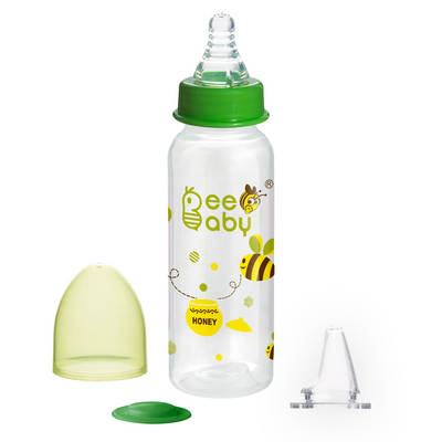 Green 2 in 1 Advance+ Baby Feeding Bottle To Sippy Bottle with Anti-Colic Silicone Nipple & Silicone Sippy Spout. 100% BPA FREE. - 250 ML / 8 Oz