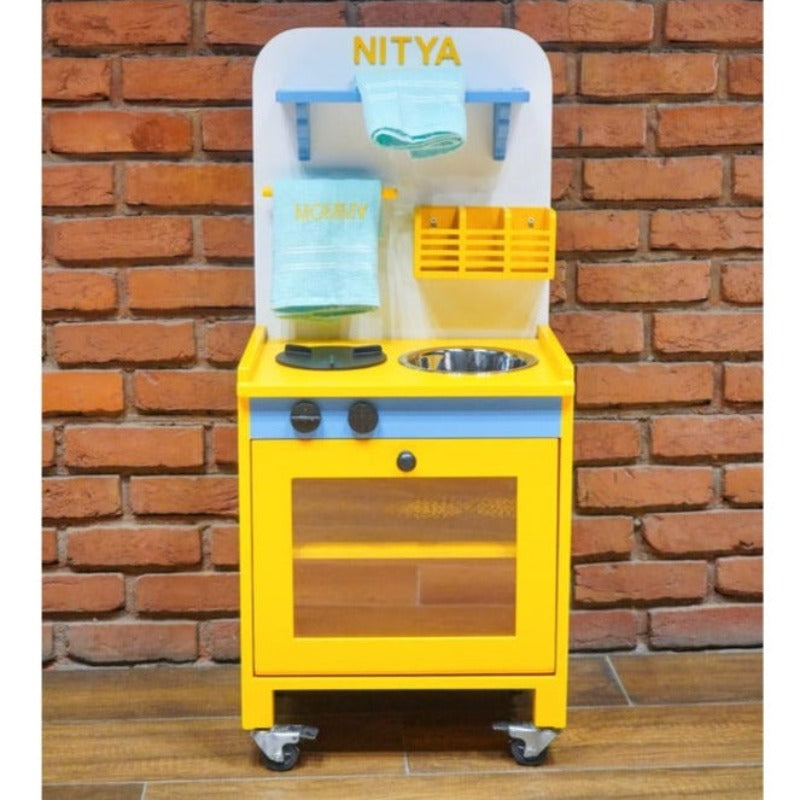 41 Inches Personalised Mini Kitchen with Wheels & Water Dispenser (3-8 Years)